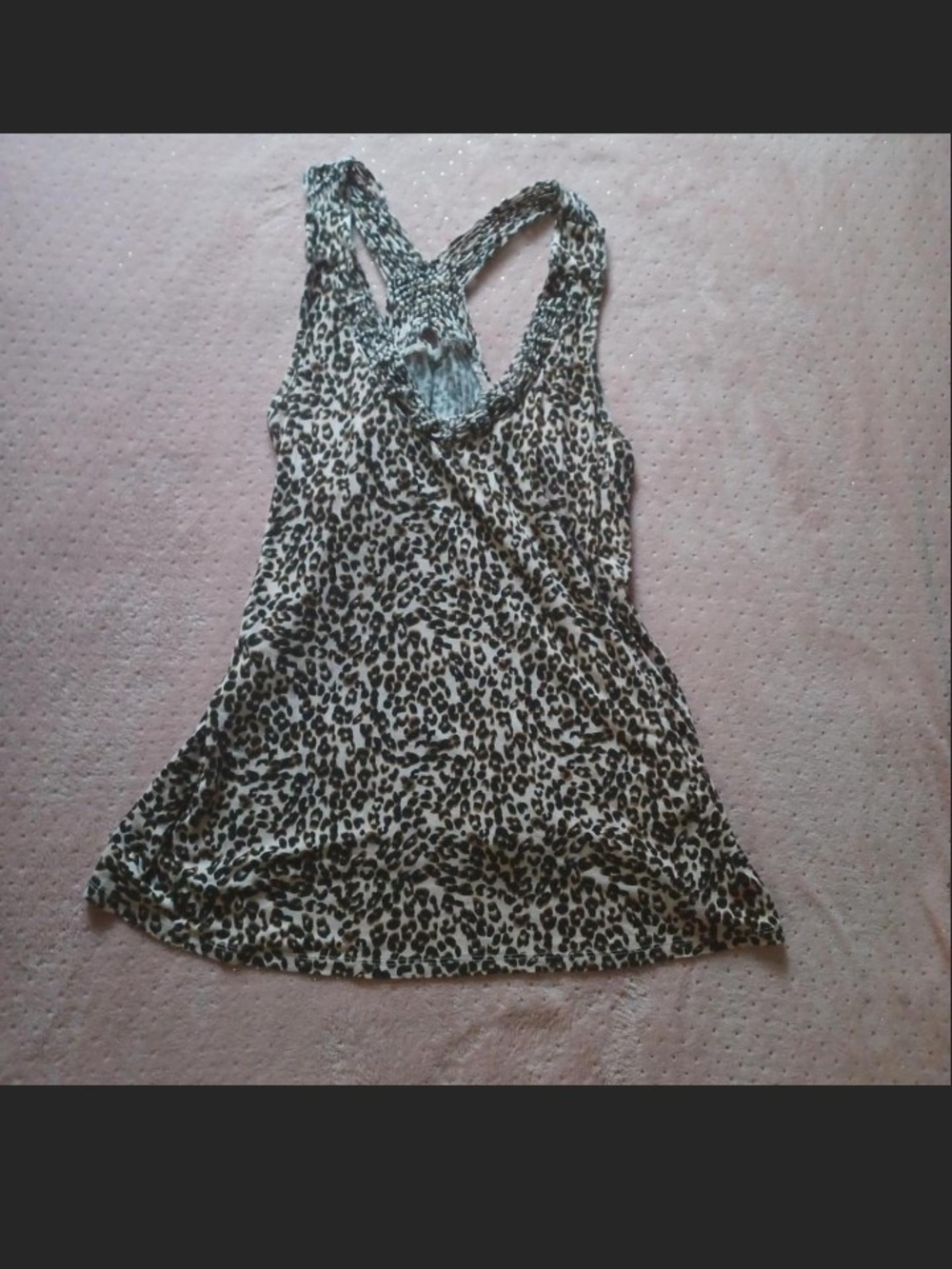 Old Navy Leopard Print Racerback Tank - Beige & Black
